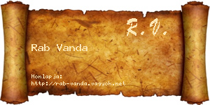 Rab Vanda névjegykártya
